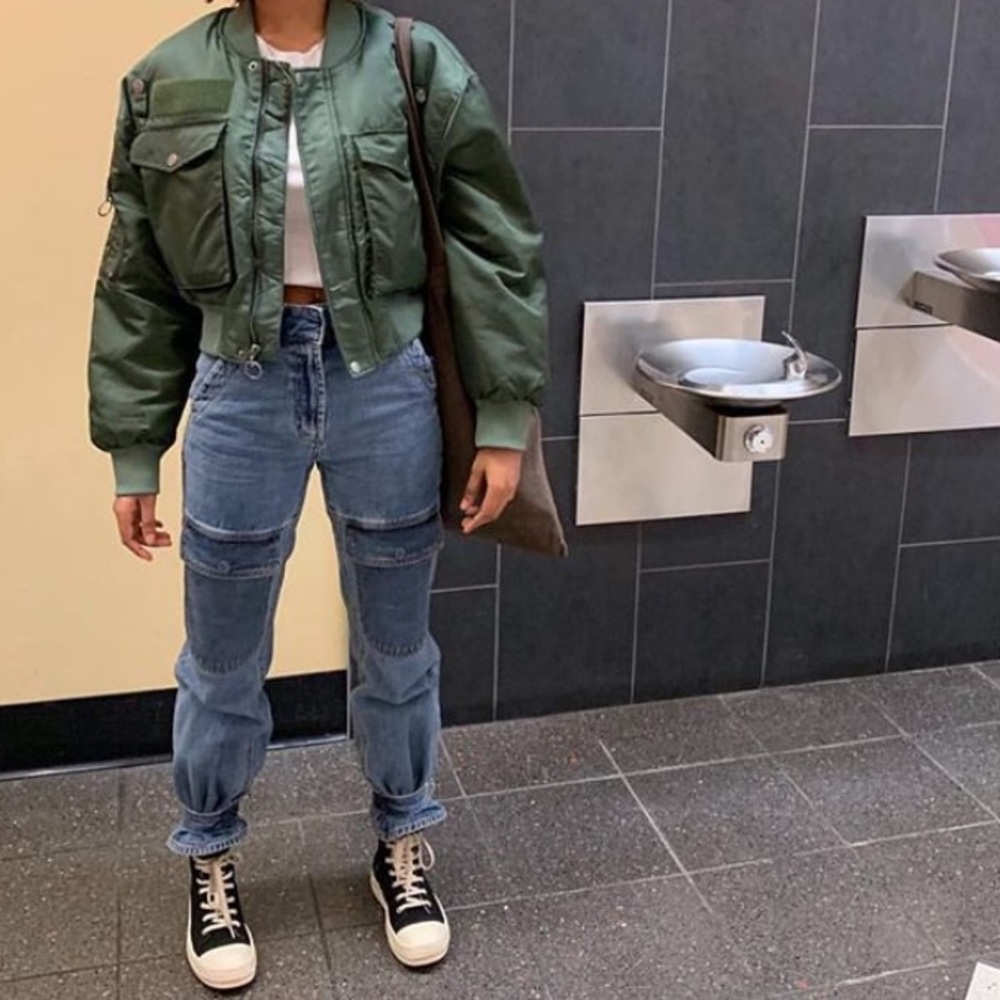 BDG snap cuff cargo denim jeans